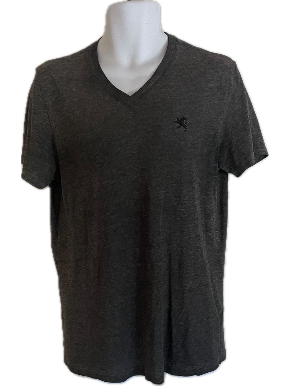 Express Charcoal Heather V-Neck Short Sleeve Tee